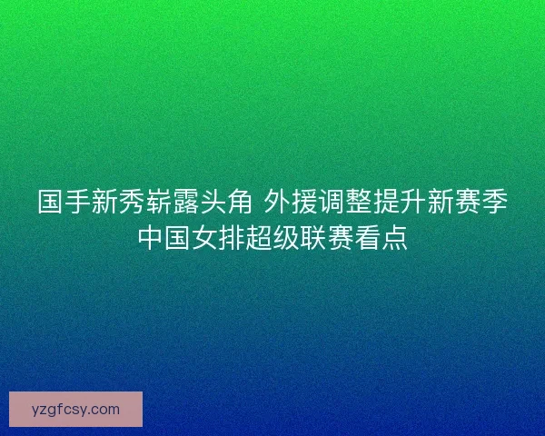国手新秀崭露头角 外援调整提升新赛季中国女排超级联赛看点
