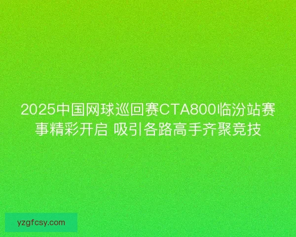 2025中国网球巡回赛CTA800临汾站赛事精彩开启 吸引各路高手齐聚竞技