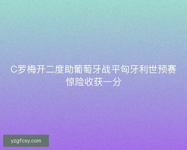 C罗梅开二度助葡萄牙战平匈牙利世预赛惊险收获一分